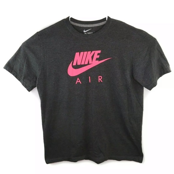 Nike Shirts | Nike Air Mens Swoosh Pink Grey Logo Graphic Tee | Poshmark